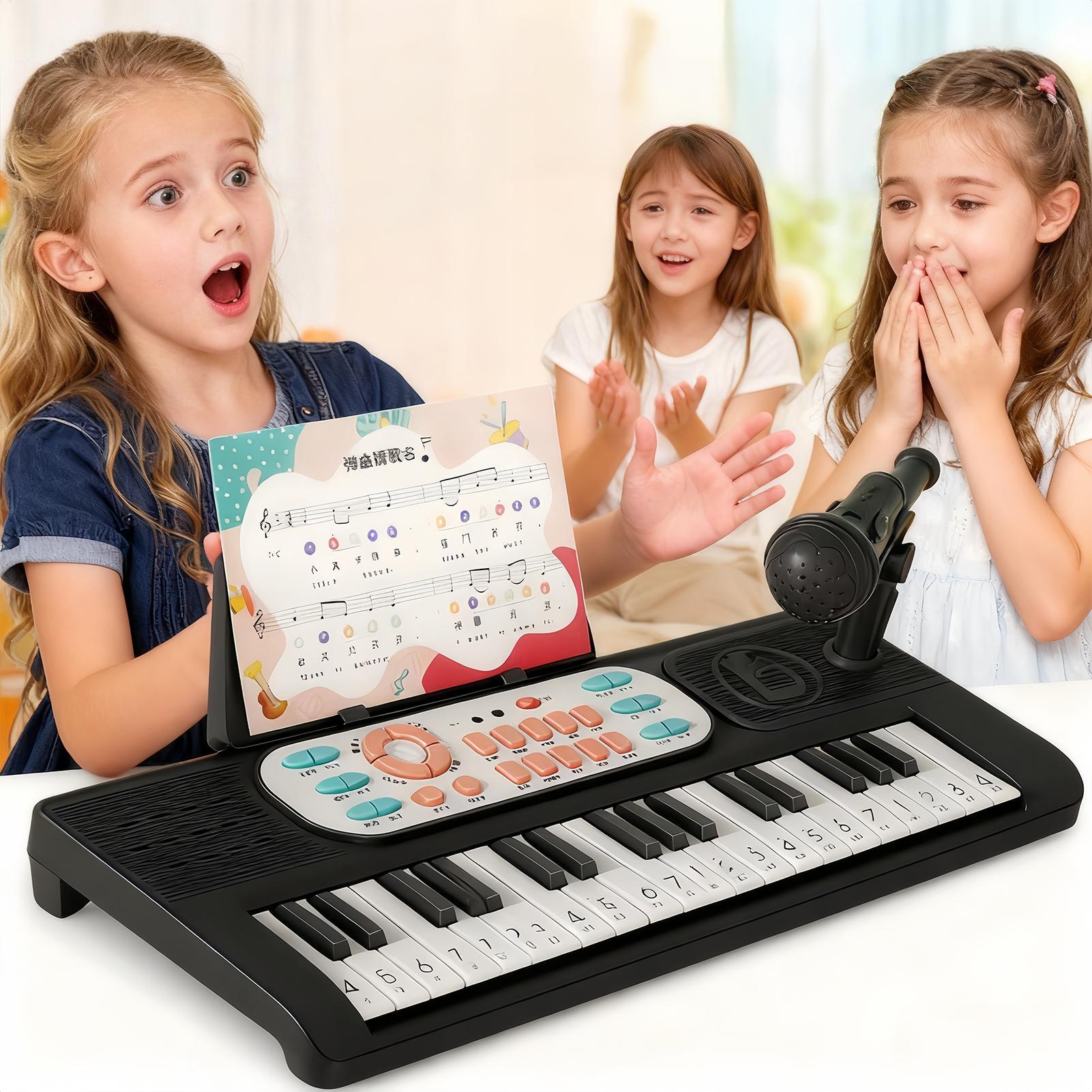 Song With Musical Instrument - Kids Electric Piano 37 Baby Keyboard