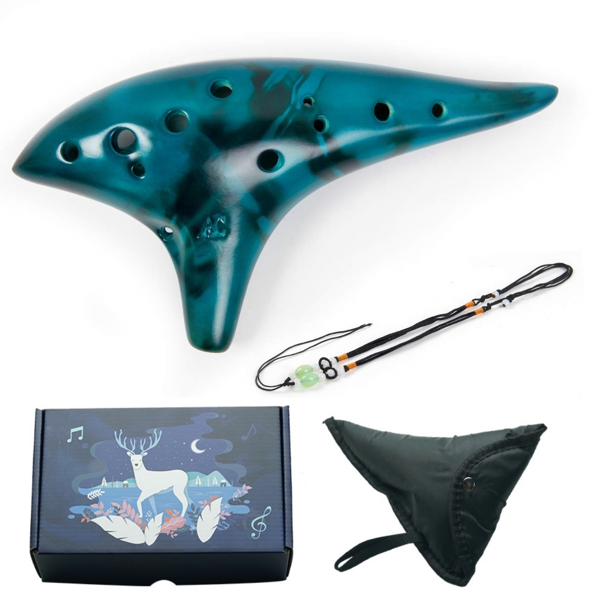 Song With Musical Instrument - Ocarina12 Tones Alto C Ceramic Ocarina