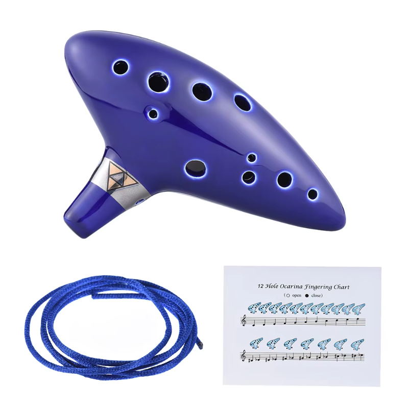 12 Hole Ocarina Ceramic Alto C - Song With Musical Instrument 评论和价格