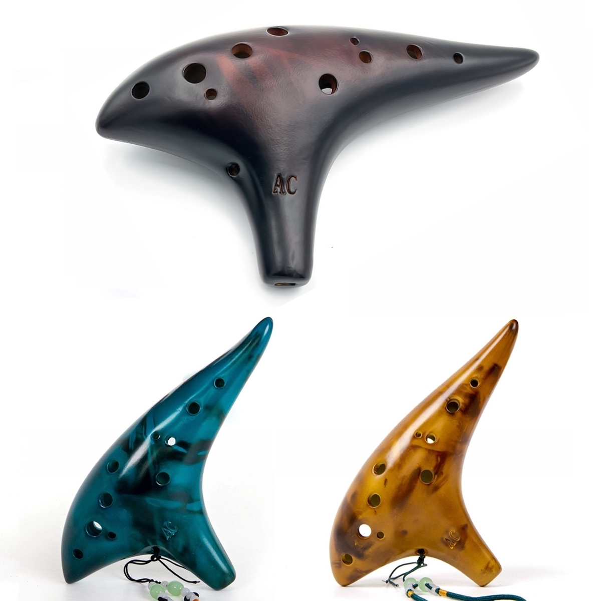 Ocarina12 Tones Alto C Ceramic - Song With Musical Instrument 评论和价格