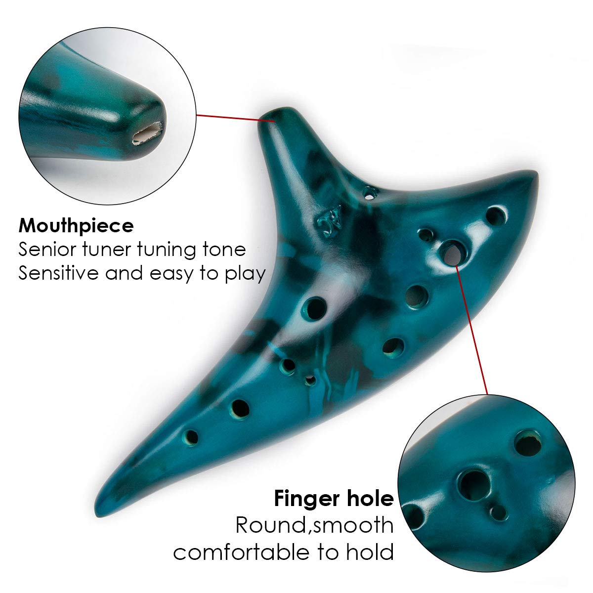 Ocarina12 Tones Alto C Ceramic - Song With Musical Instrument 评论和价格