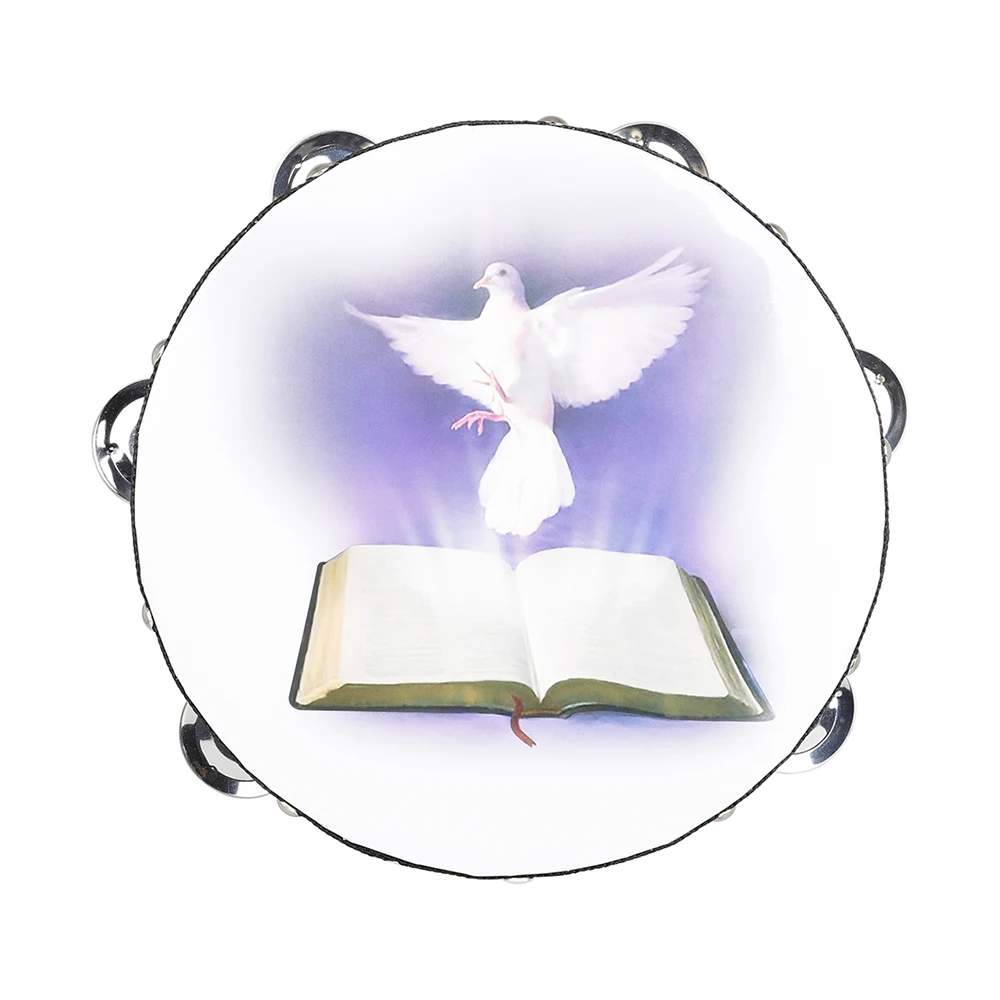 8 Inch Tambourine Peace Pigeon - Musical Instruments Game 评论和价格