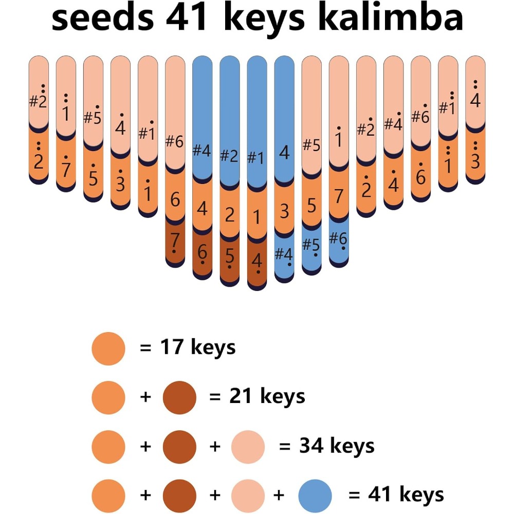 Seeds 41 Keys Chromatic Kalimb - Musical Instrument Tabla 评论和价格