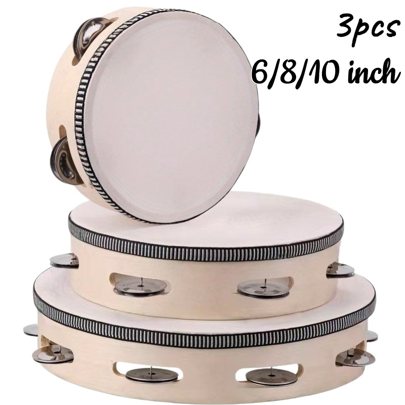 1/3pcs Wooden Tambourine 6/8/1 - Musical Instruments Game 评论和价格
