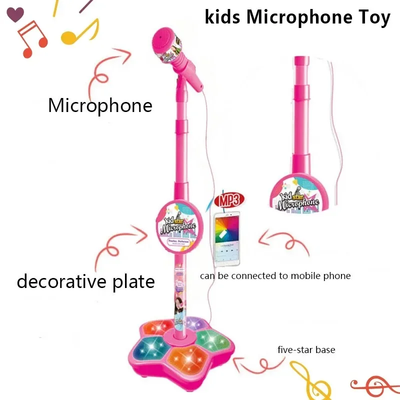 Kids Microphone with Stand Kar - Song With Musical Instrument 评论和价格