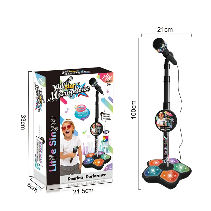 Kids Microphone with Stand Kar - Song With Musical Instrument 评论和价格