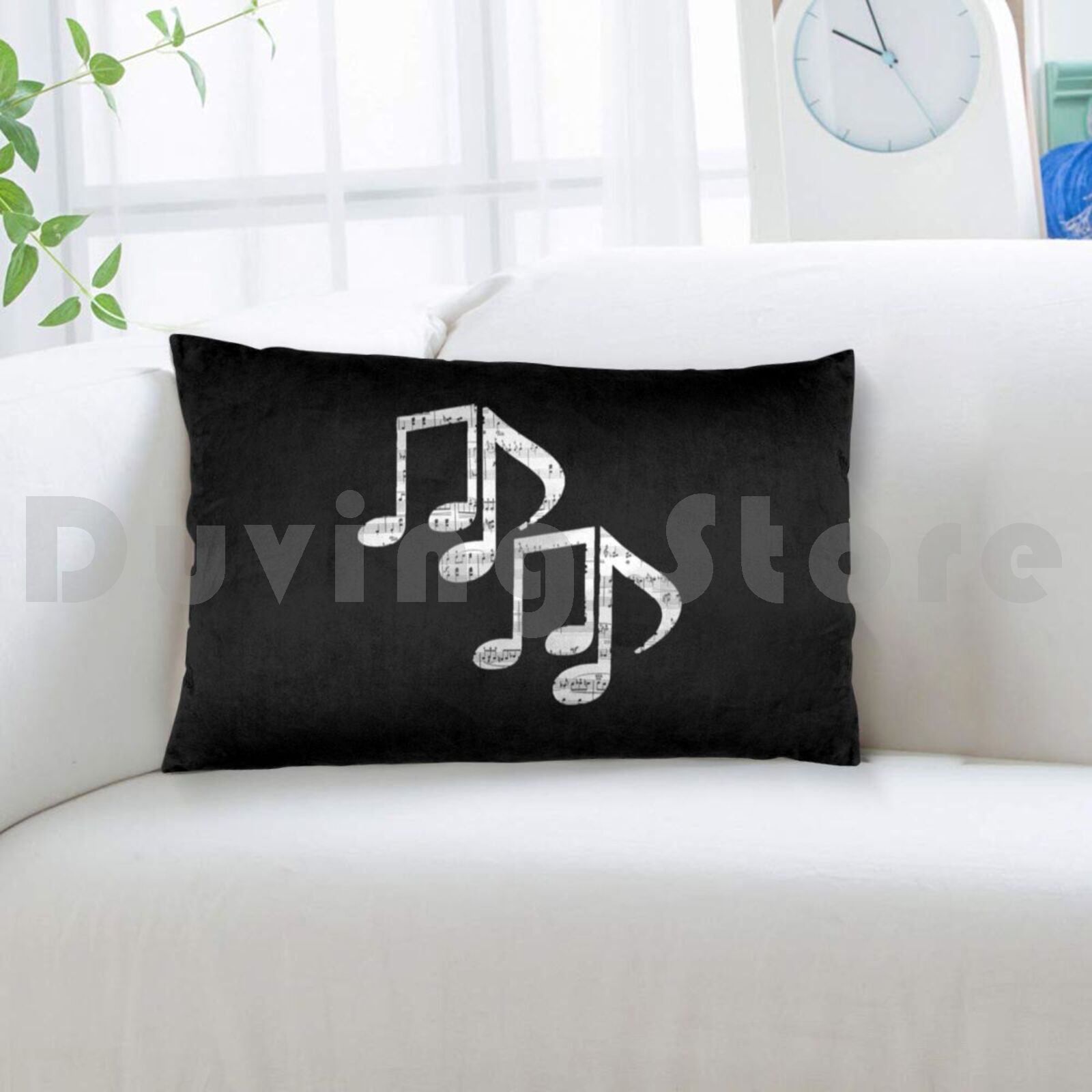 Music Notes Pillow Case Printe - Song With Musical Instrument 评论和价格