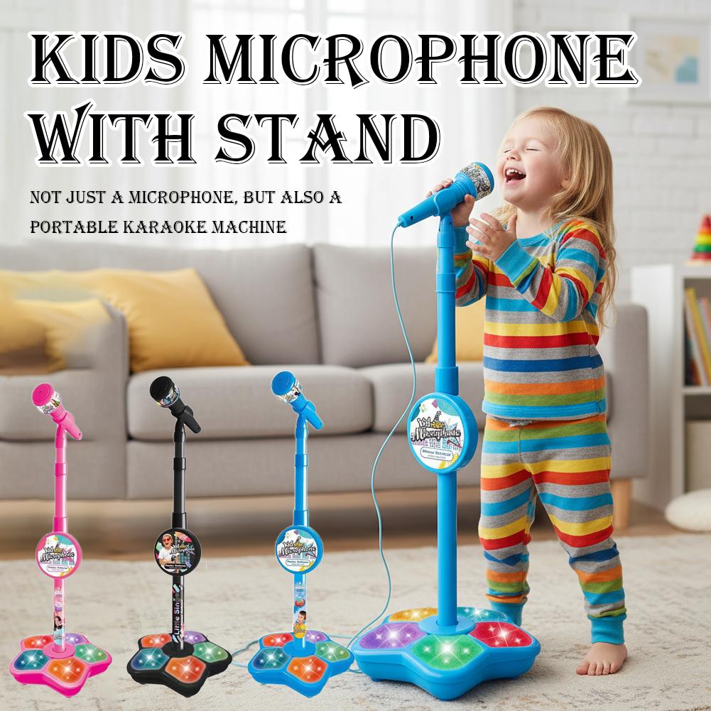 Kids Microphone with Stand Kar - Song With Musical Instrument 评论和价格