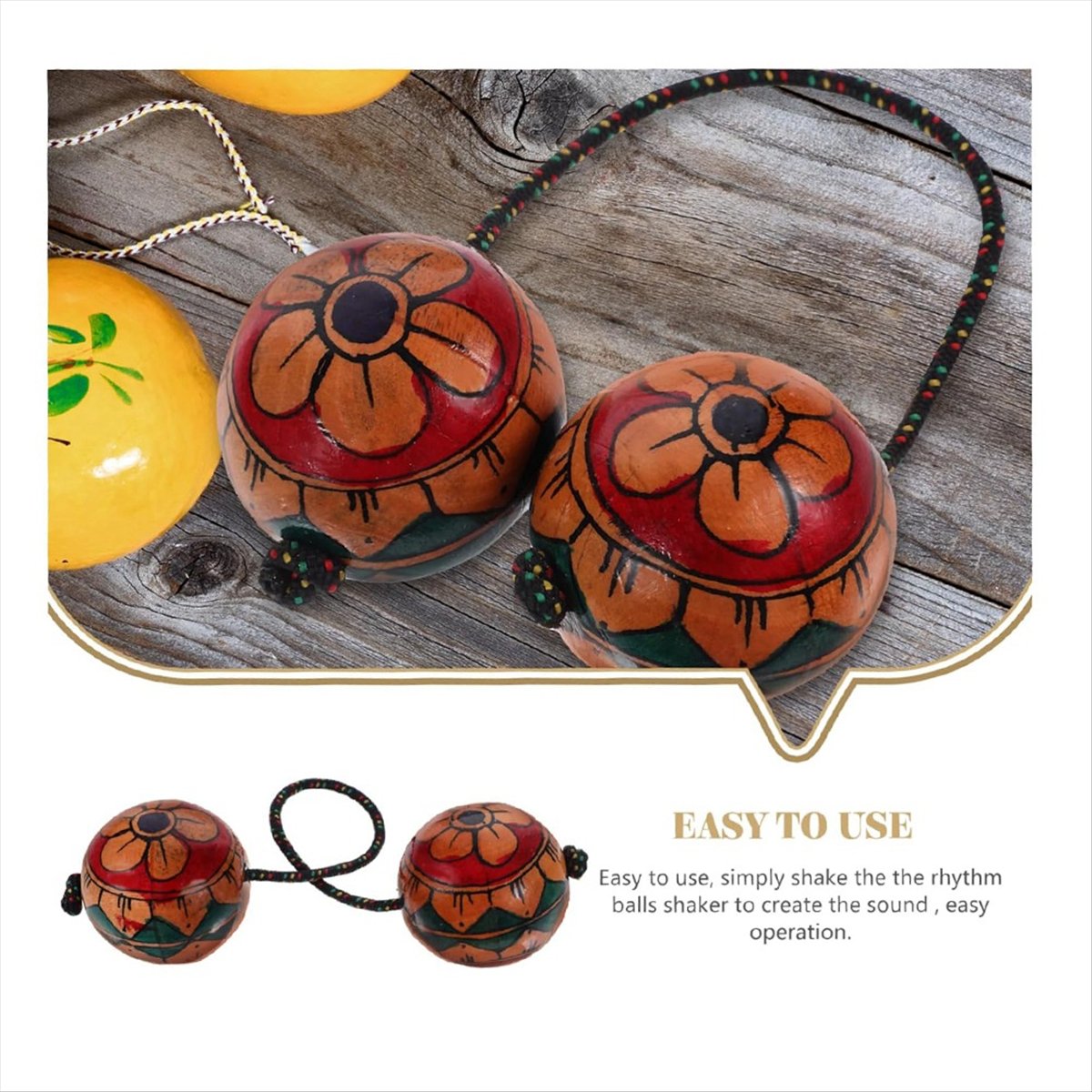 【HOT!TURE】Hand Drawn Maracas M - Musical Instrument You Shake 评论和价格